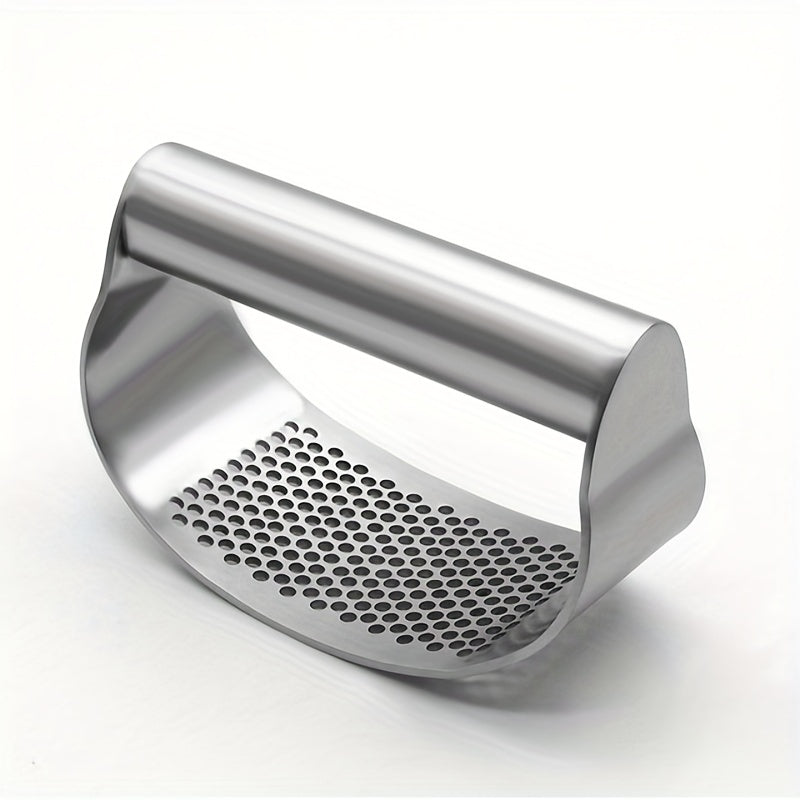 1 Piece of Stainless Steel Garlic Press - Rocker Metal Mincer for Garlic - Washable Crusher - Kitchen Chopper and Masher - Gadgets and Accessories for the Kitchen