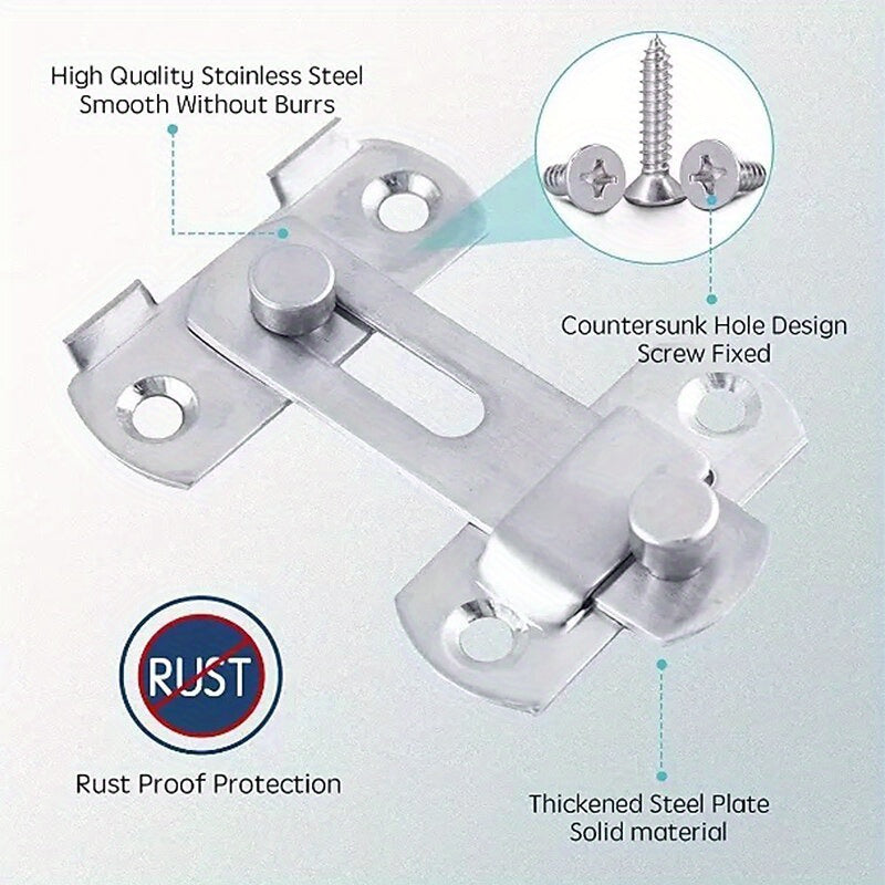 Аксессуары для дверной фурнитуры безопасности: защелка из нержавеющей стали для раздвижных дверей, окон, шкафов, монтаж в доме