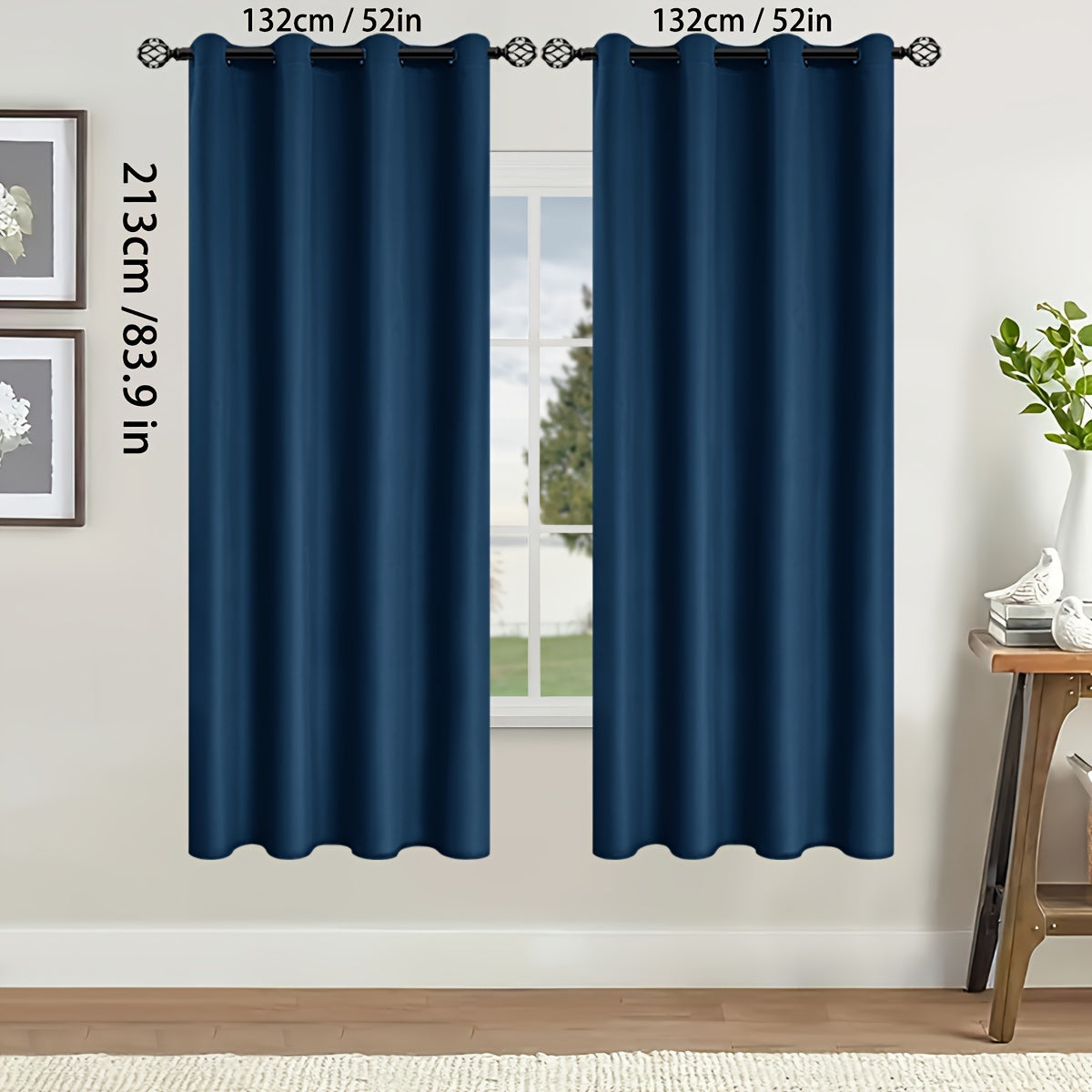 Two-Pack of Modern Blackout Curtain Panels: Keep out the sun with these thermal insulated curtains featuring a twill weave, grommet top design. Made of 100% polyester, these un-corded panels are perfect for the living room, bedroom, or any other room in