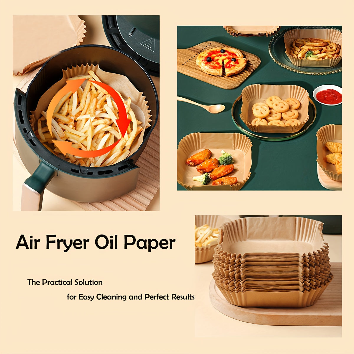 Convenient Cooking - Non-Stick Air Fryer Liners that are Heat Resistant