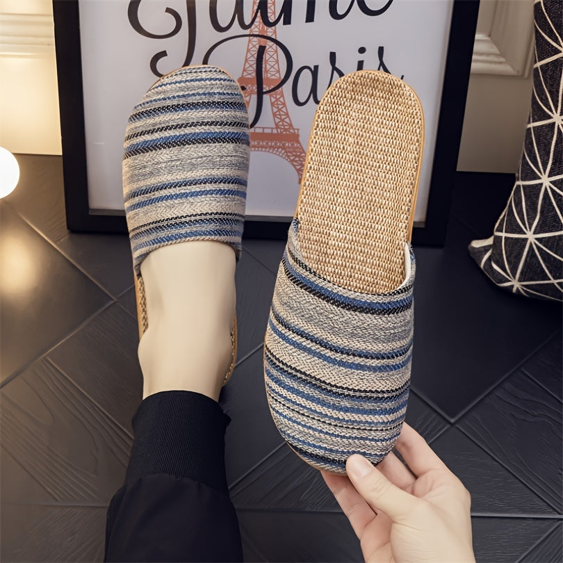 Women's Japanese style slippers with breathable fabric, non-slip sole, and easy care instructions. Suitable for all seasons.