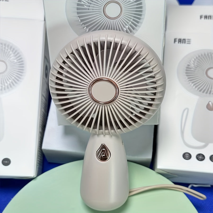 Compact Handheld Mini Fan with LED Lights, USB Rechargeable Quiet Desk Fan, Perfect for Personal Cooling on the Go or at the Office