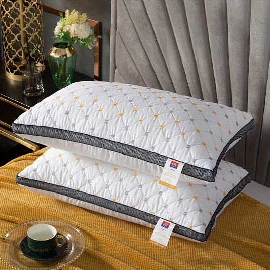 Luxurious pillows from top hotels offer deep sleep support with a high pillow core for year-round use. The hypoallergenic polyester cover is machine washable.