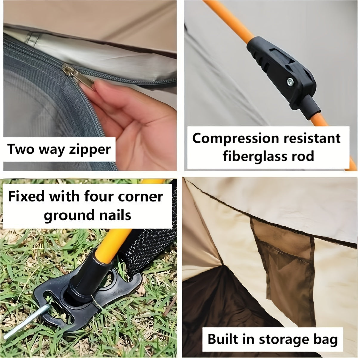 Automatic quick-opening tent for outdoor self-driving travel and camping, suitable for 2-3/3-4 people. It is rainproof, sunshine-proof, and can be used as a beach shelter or for fishing and