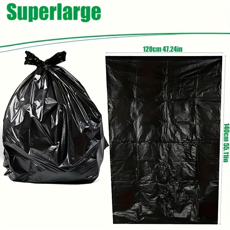 100 count of versatile plastic garbage bags - sturdy, tear-proof black trash bags with a 55-gallon capacity for commercial and yard cleanups. Perfect for big brute trash cans.