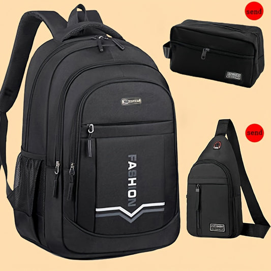 Nylon backpack with tassel detail for teens and adults, ideal for daily commute. Adjustable straps, polyester lined, and zipper closure. Suitable for ages 15+.