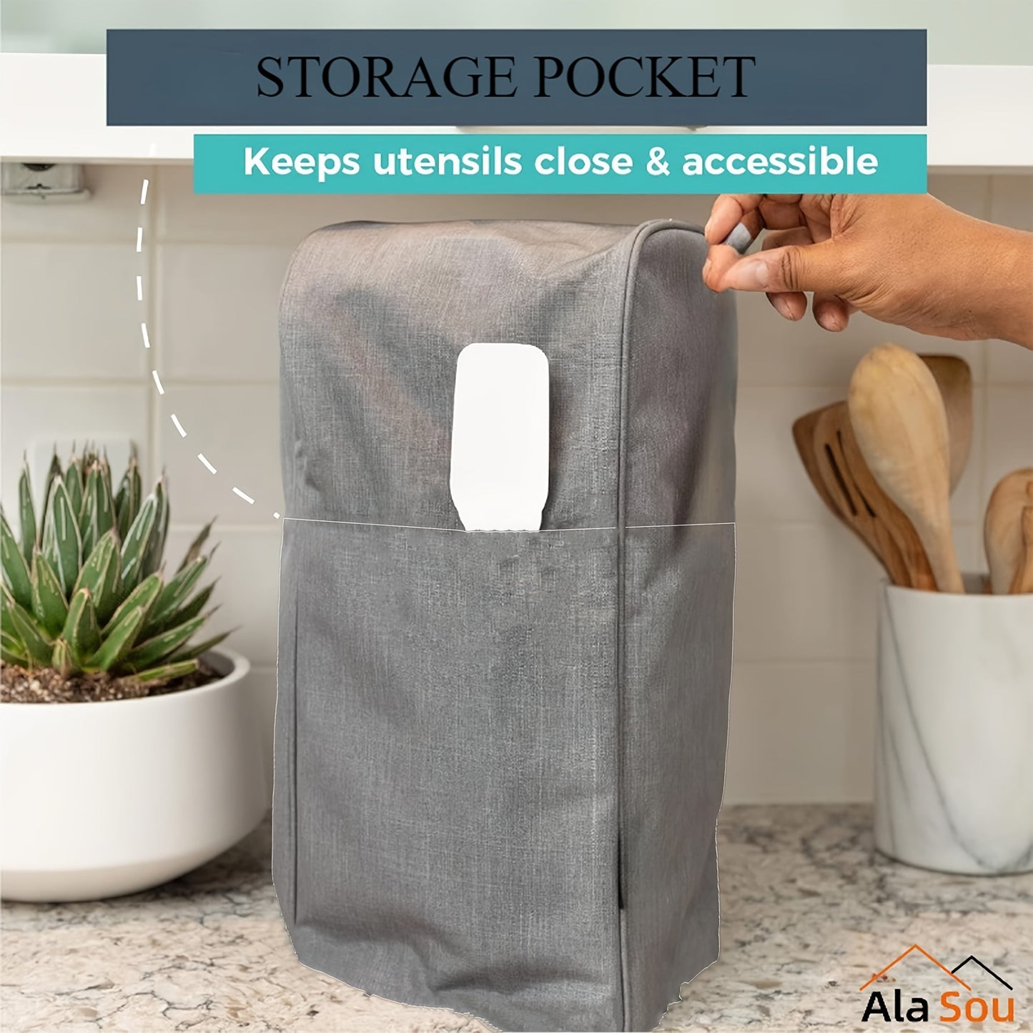 Protect your kitchen appliances in style with the 1pc AlaSou Durable Kitchen Appliance Dust Cover. This fade-resistant and waterproof cover is designed to protect your mixer and juicer from dust and water damage. The easy-on/off zipper makes it simple to