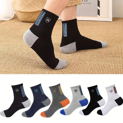 5 pairs of men's sports socks, suitable for spring and fall, EU 38-43