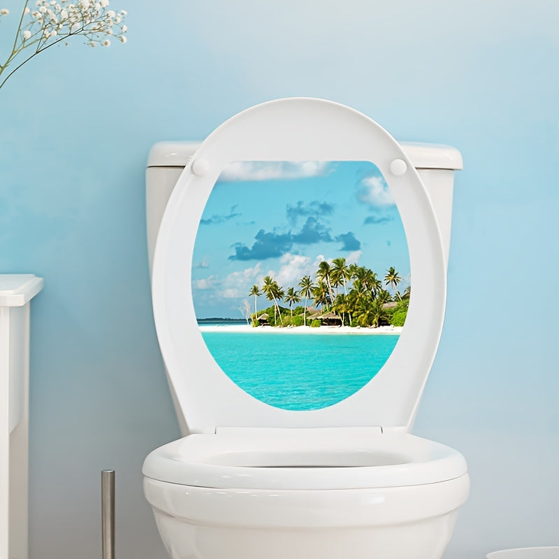 Funny toilet lid decal for bathroom decor, removable self-adhesive sticker for restroom renovation and home accessories. Perfect for aesthetic room decor.