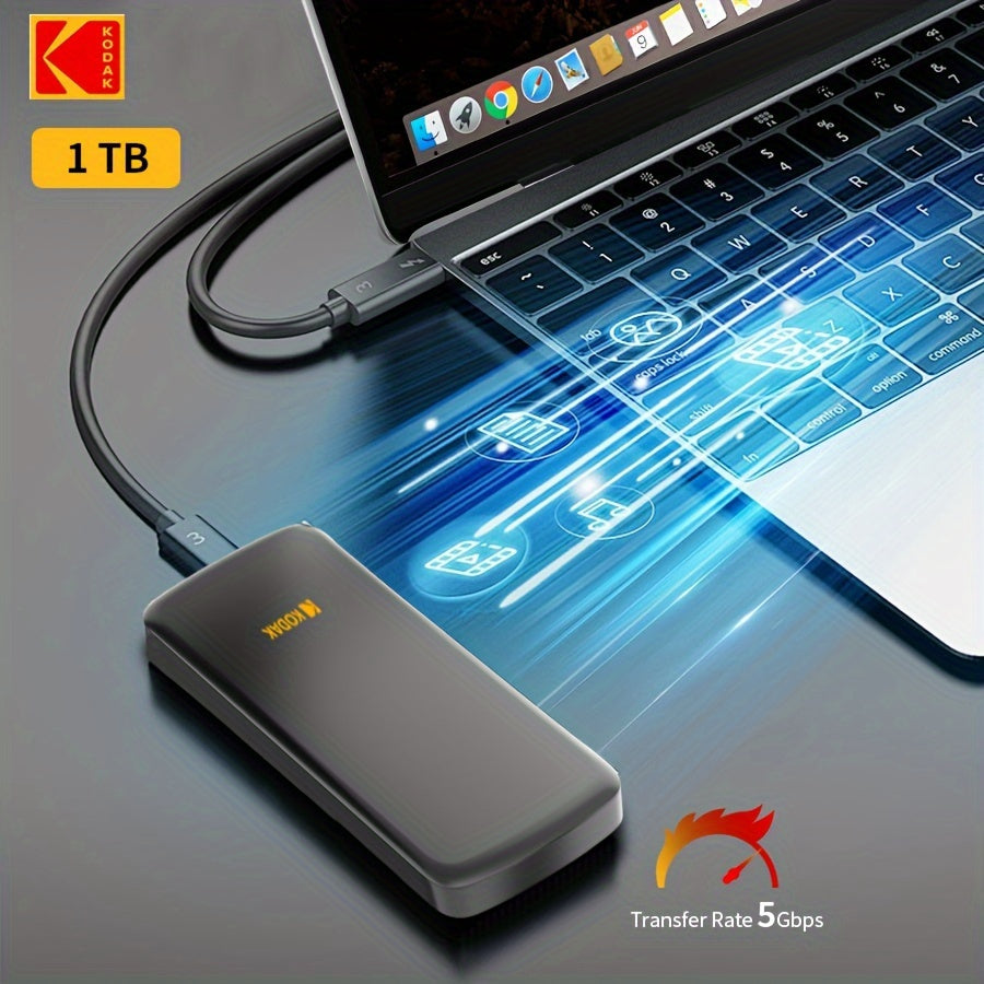 Kodak Portable External Hard Drive P150 - 500GB/1TB USB 3.0 for fast and stable data transfer, ideal for backups and storage, with durable construction and secure backup option.