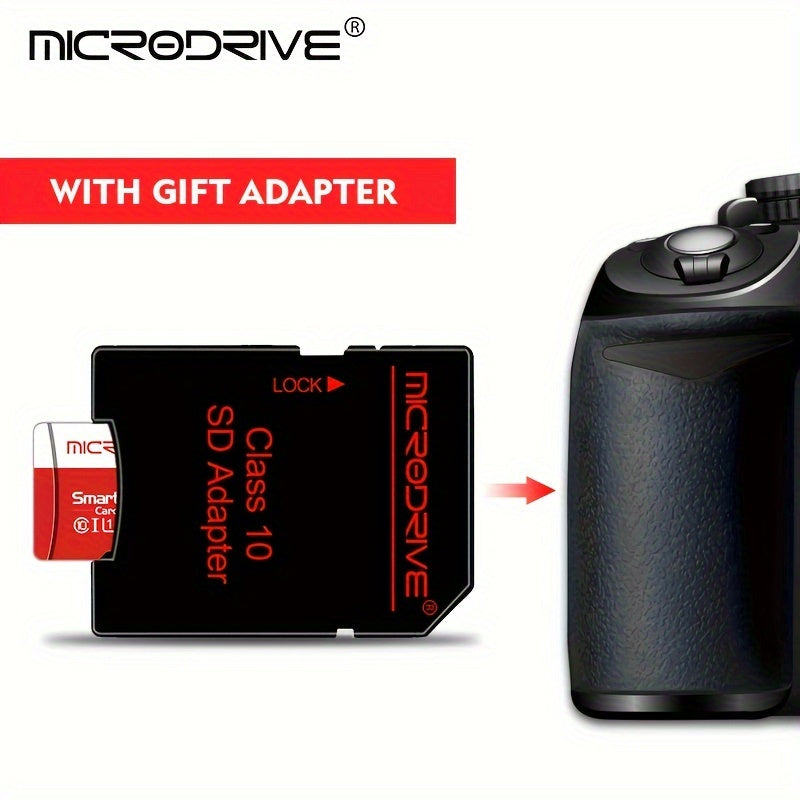 MICRODRIVE TF SD Memory Card - High-Speed Class 10 U3 UHS-I, 4K HD Compatible, Sizes: 4G-256GB, MICRODRIVE