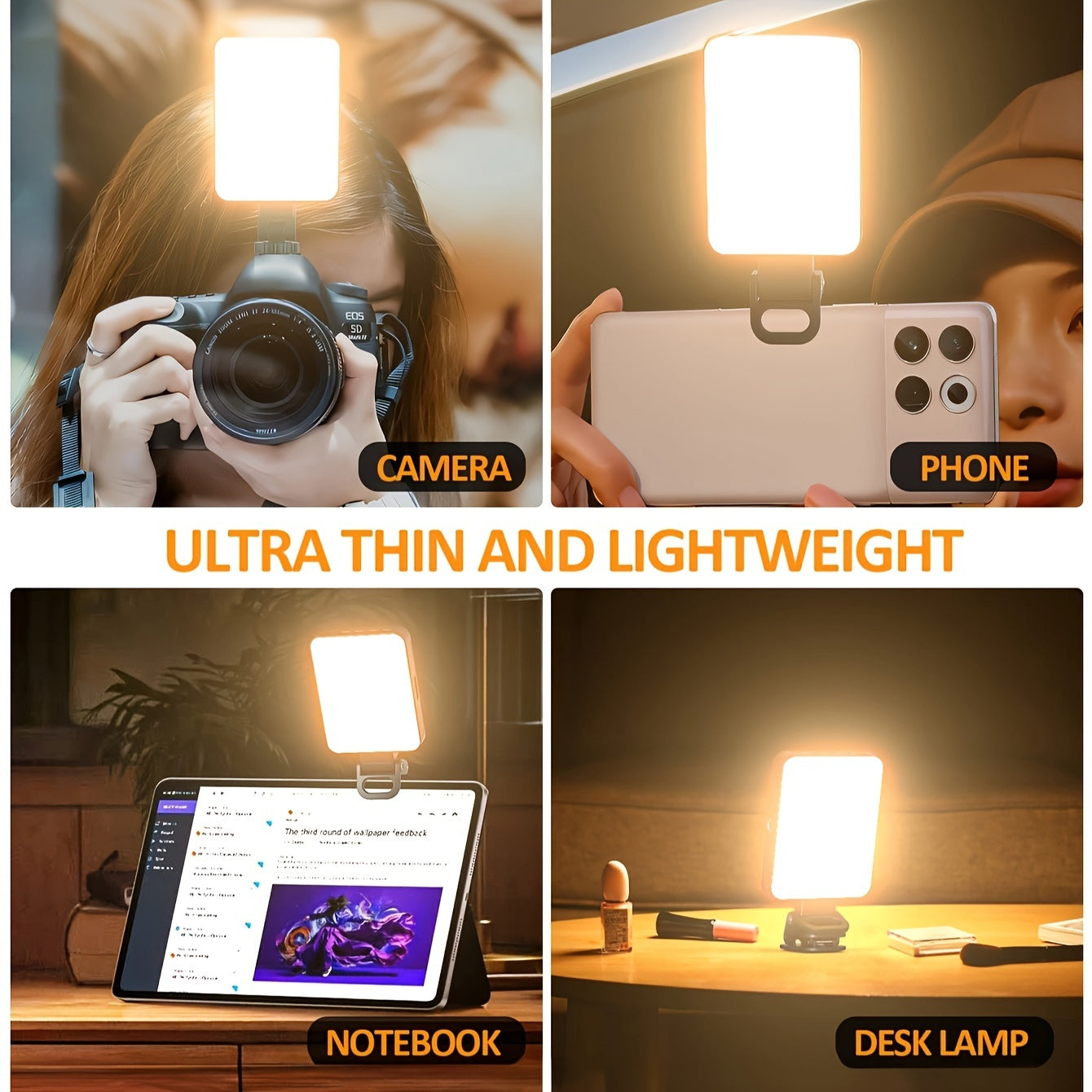 Rechargeable LED ring light with magnetic attachment, USB charging, 3 light modes, compatible with various smartphones for photography, video conferencing, makeup, vlogging - 2000mAh