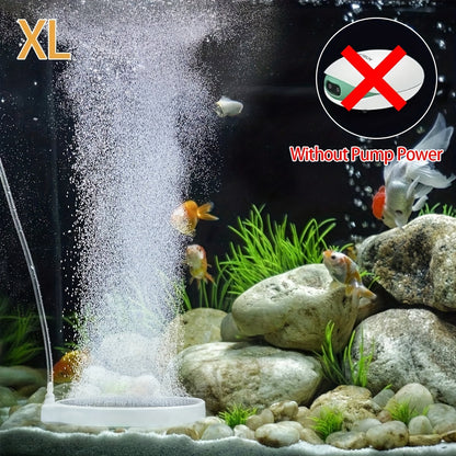 Nano bubble plate for fish tank with low pressure to oxygenate water.