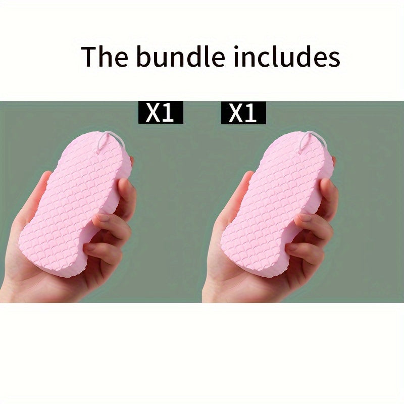 Set of 2 Soft PVC Bath Scrubbers - BPA-Free, Kid-Friendly, Perfect for On-the-Go, School, Inside, and Bathtubs