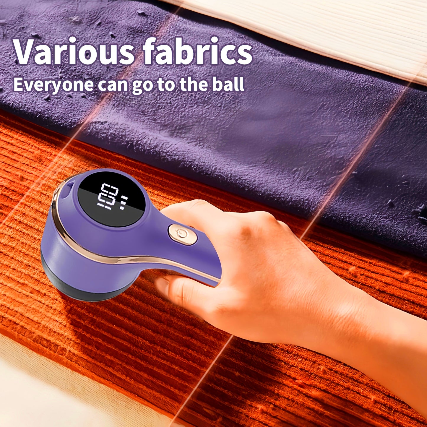 Portable fabric hair remover with USB-powered hairball trimmer for home use, suitable for wool pilling clothing. Features a rechargeable lithium battery with 800mAh capacity.