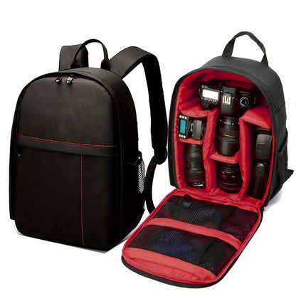 Waterproof SLR Camera Backpack - Lightweight, Large Capacity Bag for Nikon & Canon Cameras, Durable Polyester, Various Colors