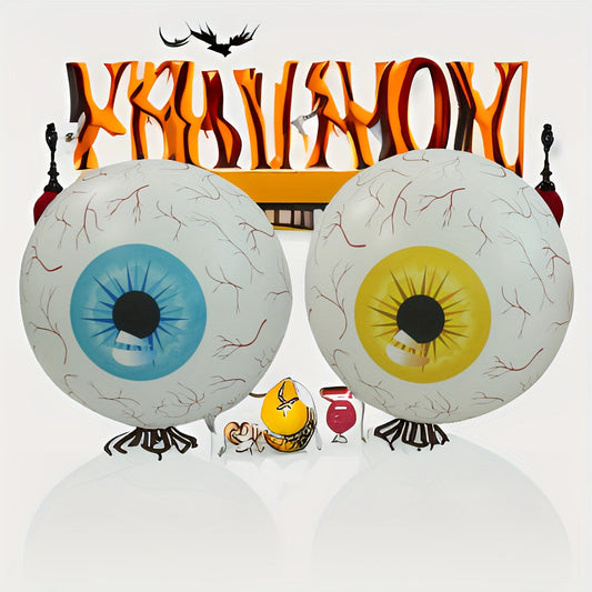 Inflatable Demon Eye Decoration for Halloween - Large PVC Eyeball (40.64cm) for Spooky Yard & Garden Parties