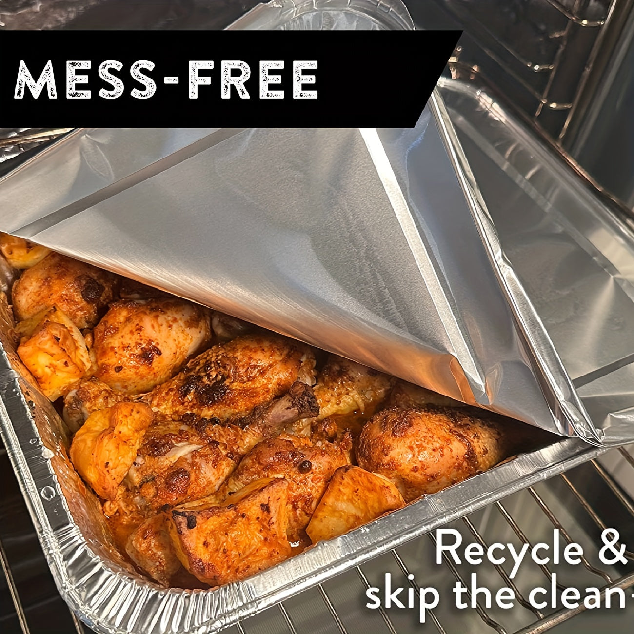 This set includes 8 heavy-duty aluminum pans with foil lids. The extra thick disposable foil containers are perfect for baking, cooking, roasting, and heating. Each pan measures 9x13 inches.