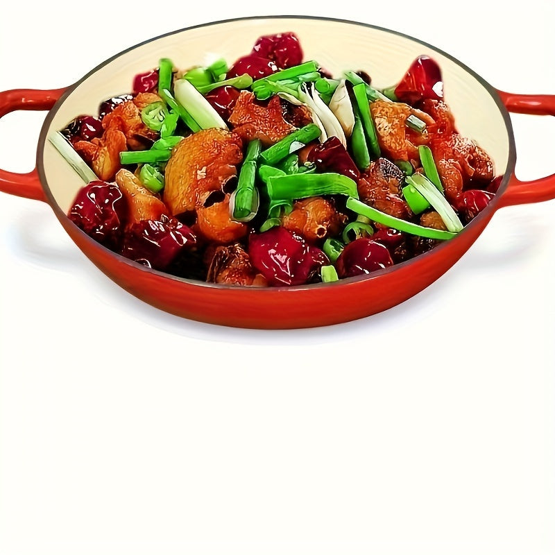 Multi-functional, Non-Stick Cast Iron Skillet with Enamel Finish - Great for Seafood and Soups, Perfect for Home Cooks