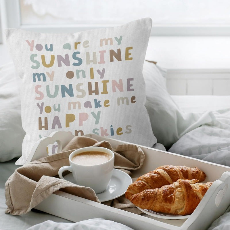 Bohemian Style "You Are My Sunshine" Inspirational Quote Pillow Cover - 1pc

Add a touch of inspiration with this Bohemian style pillow cover featuring the uplifting quote "You Are My Sunshine." Made from soft polyester, this throw pillow case includes a