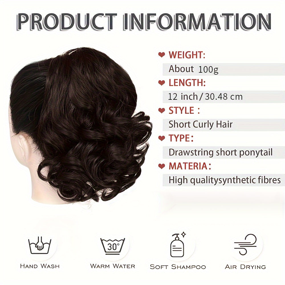 Luxurious curly wavy claw ponytail extensions made with premium synthetic clip-ins for instant volume and versatile style, ideal for everyday fashion and special occasions.