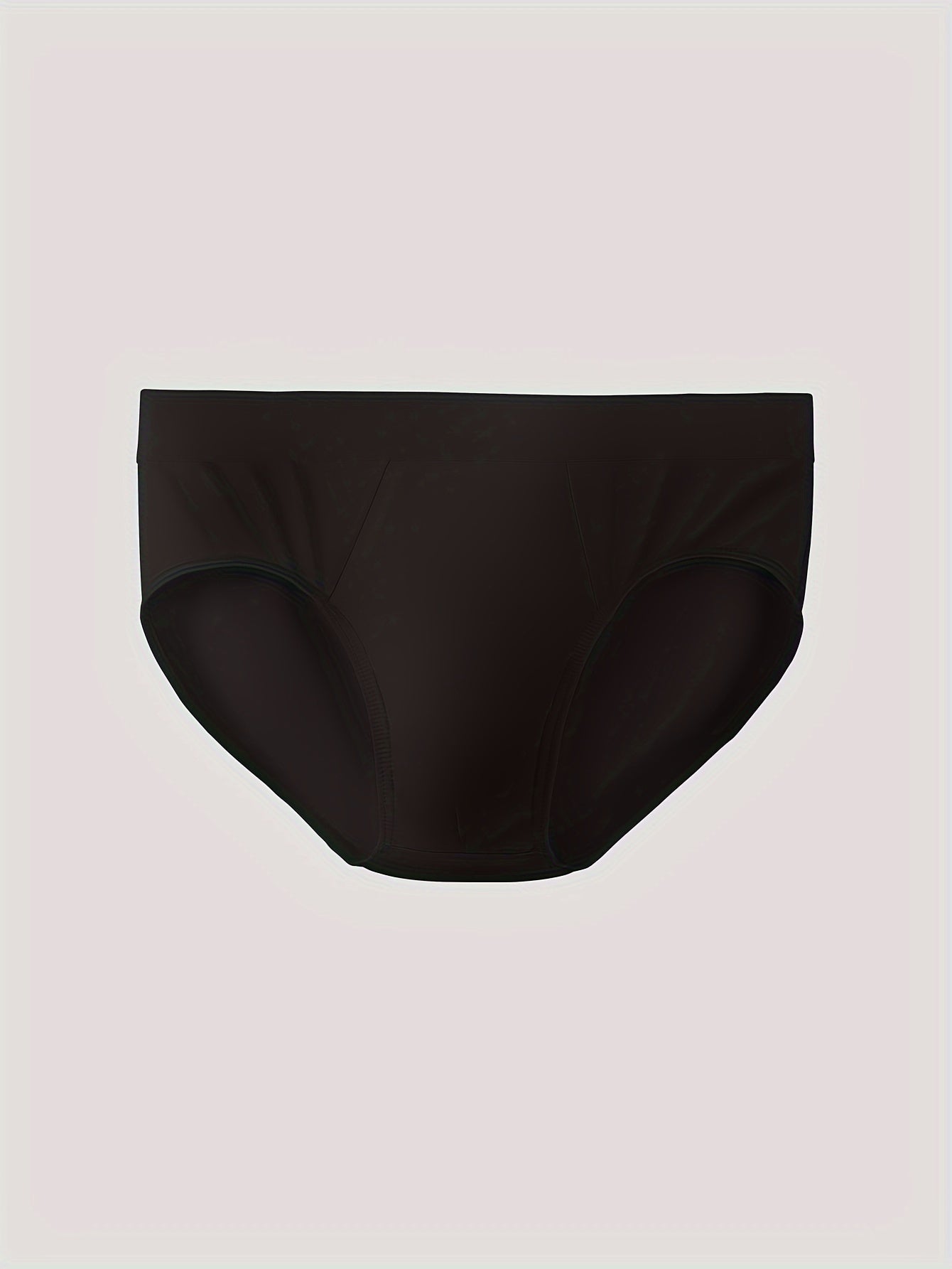 5 men's breathable sports briefs made of lightweight, stretchy polyester and spandex blend in solid color.