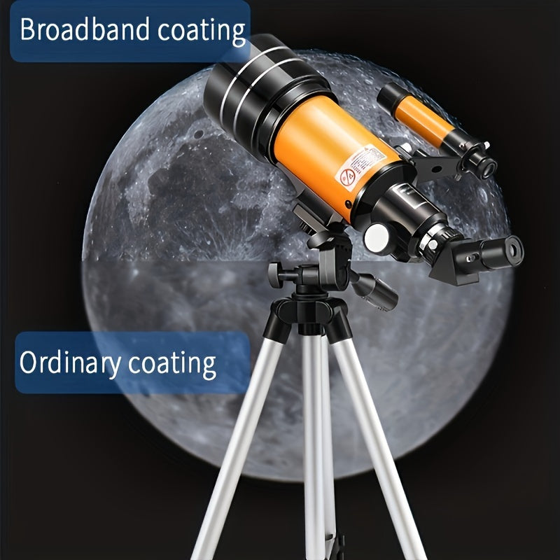 75x zoom professional telescope with tripod and smartphone adapter - great for stargazing, moon viewing, and photography - perfect gift for all ages.