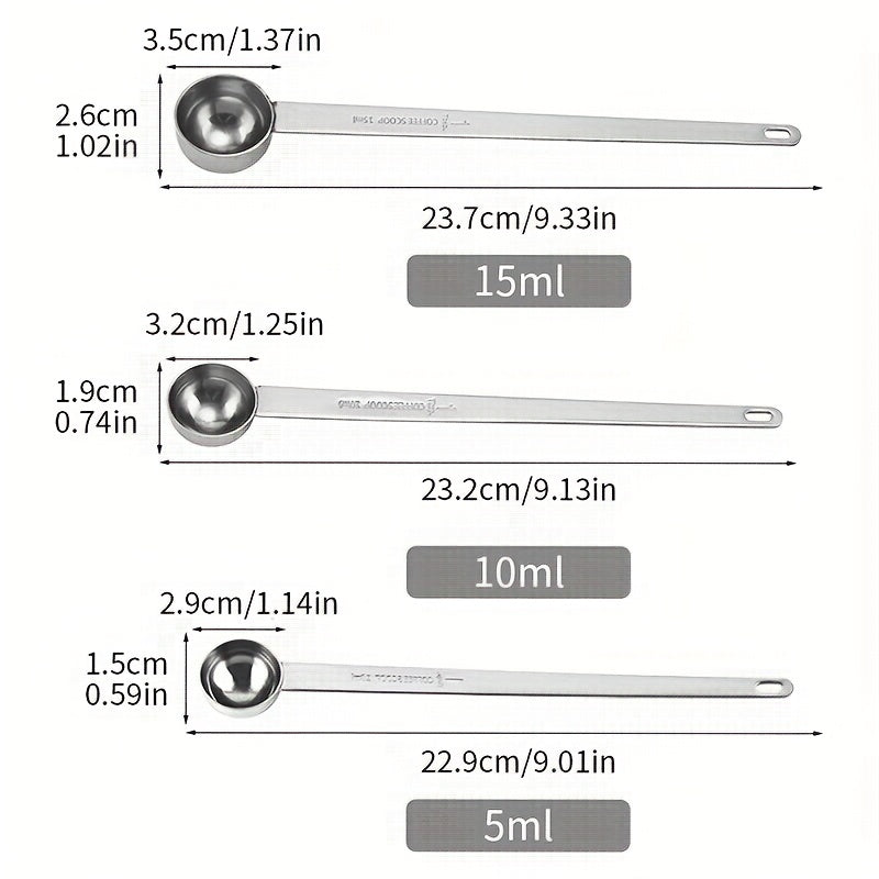 Кофейные ложки из нержавеющей стали 304 с длинной ручкой для приготовления кофе и молока — идеально подходят для хранения молотого кофе