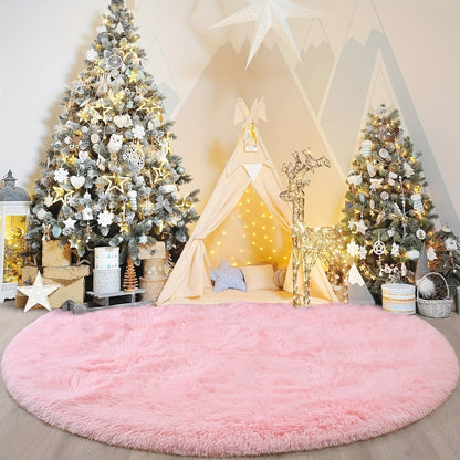 Upgrade your living room or bedroom decor with this super soft tie-dyed stylish pink round carpet rug. Made from upgraded shaggy and fluffy fabric, this larger floor rug adds a cozy atmosphere to any space. Durable and easy to maintain, this carpet is