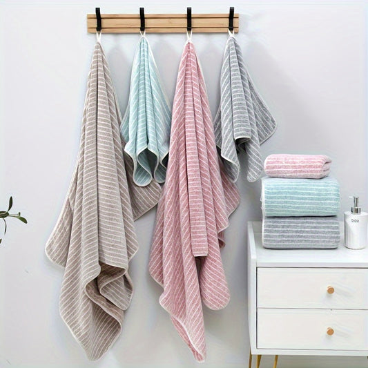 10-piece thick towel set includes 4 hand towels, 2 bath towels, and 4 washcloths. Super soft and absorbent, perfect for home bathrooms and holidays.