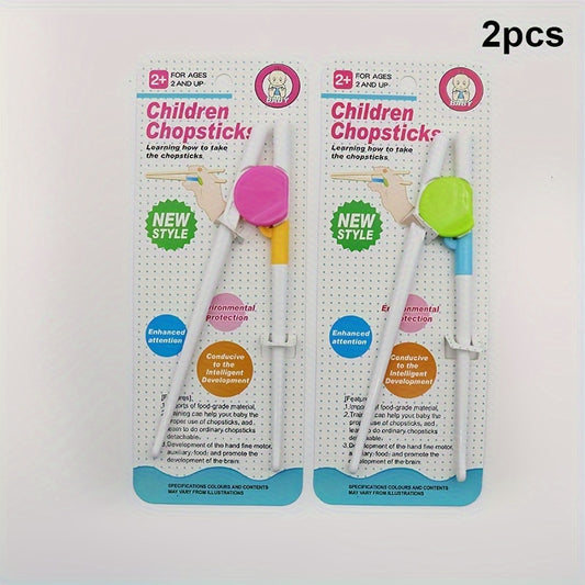 Training chopsticks set for beginners with detachable and reusable design, suitable for children, color available in red.