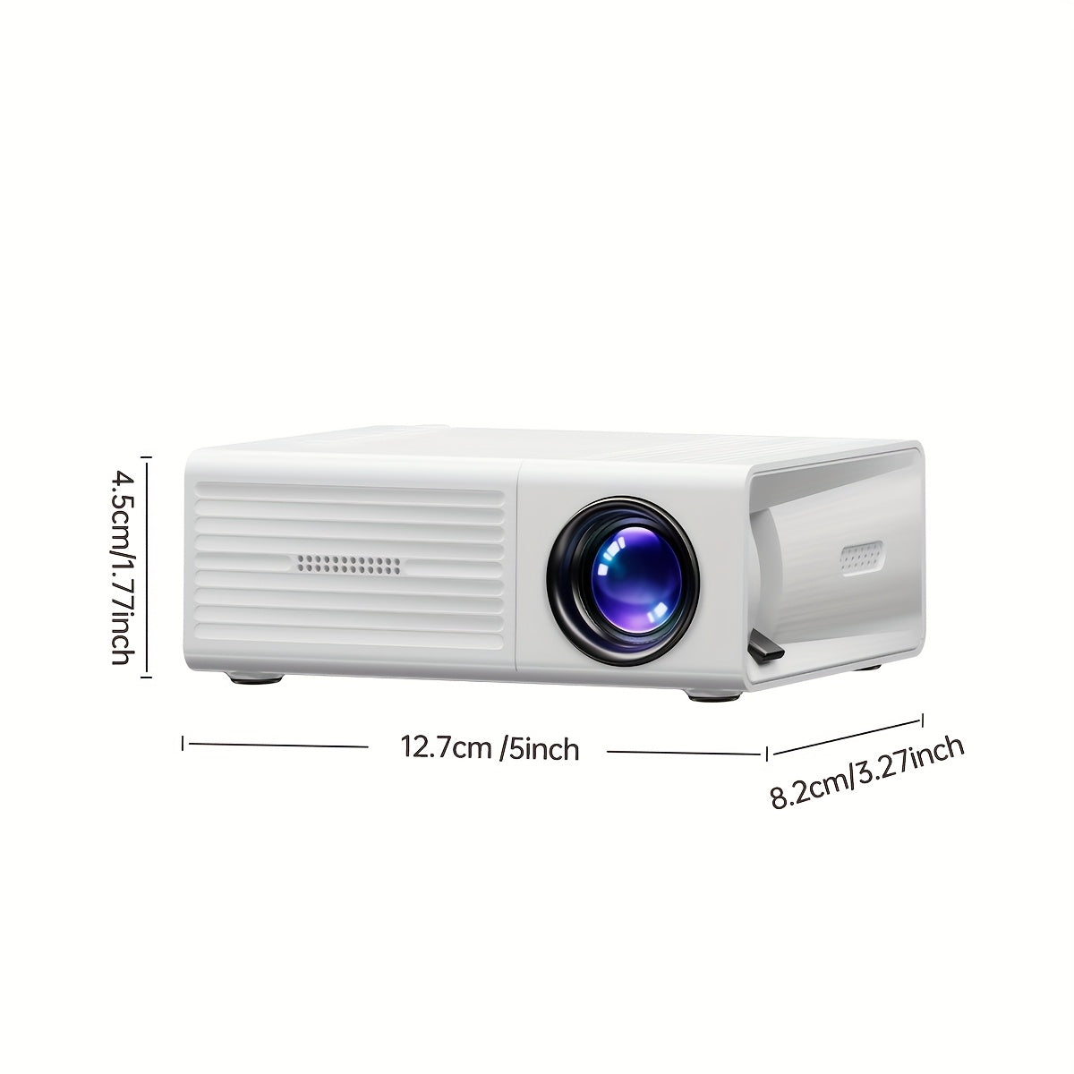 Portable Mini HD projector with 4:3 aspect ratio, EU plug. Compatible with HDTV/USB/AV/Android/iOS for entertainment on the go.