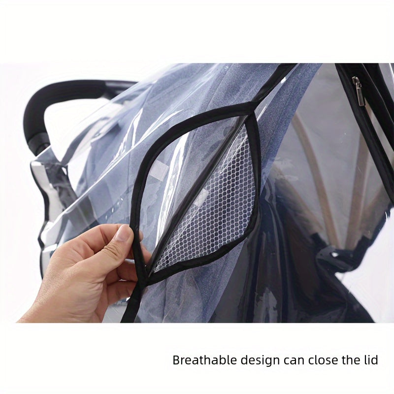 All-Weather Baby Stroller Shield, Protects from Rain, Wind, Dust and Insects, Waterproof and Breathable with Durable Plastic Material, Ideal for Baby Strollers.