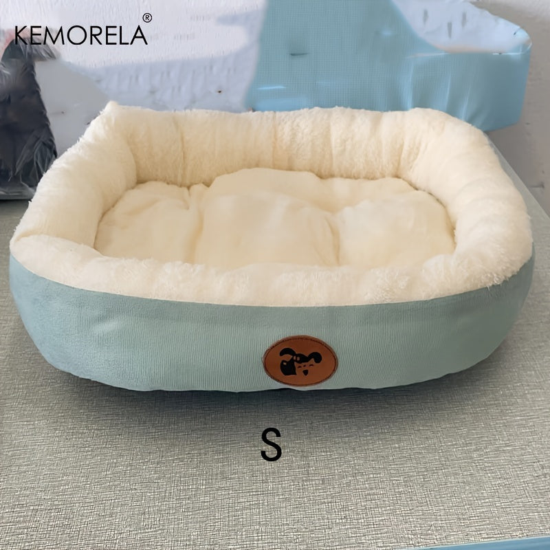 KEMORELA Classic Plush Pet Bed for small to large pets, made of thickened round cat and dog nest with warm deep sleep mat. Made from non-electric polyester fiber material in multiple sizes.