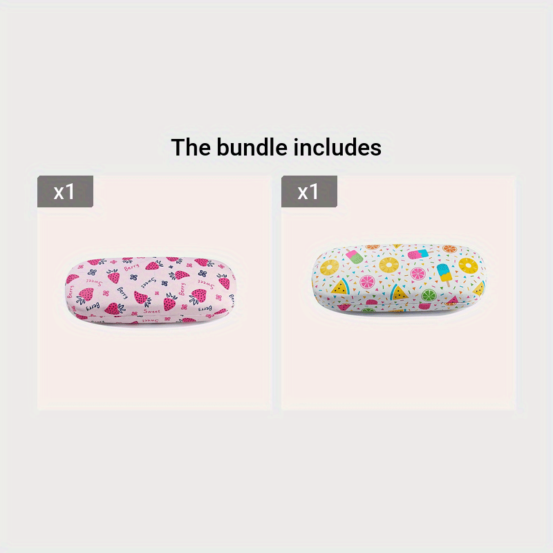 Hard shell portable eyeglasses case with fruit flower design, suitable for both men and women, perfect for sunglasses or reading glasses.