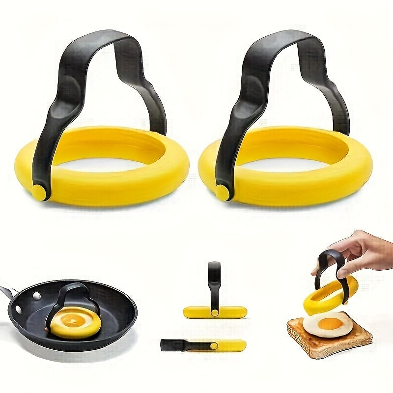 Get perfect breakfast pancakes, bread rolls, and omelets with ease using our 2-piece Premium Non-Stick Egg Rings. These rings feature a 360° flip handle for effortless cooking, leakproof design, and easy food release. An essential kitchen gadget for home