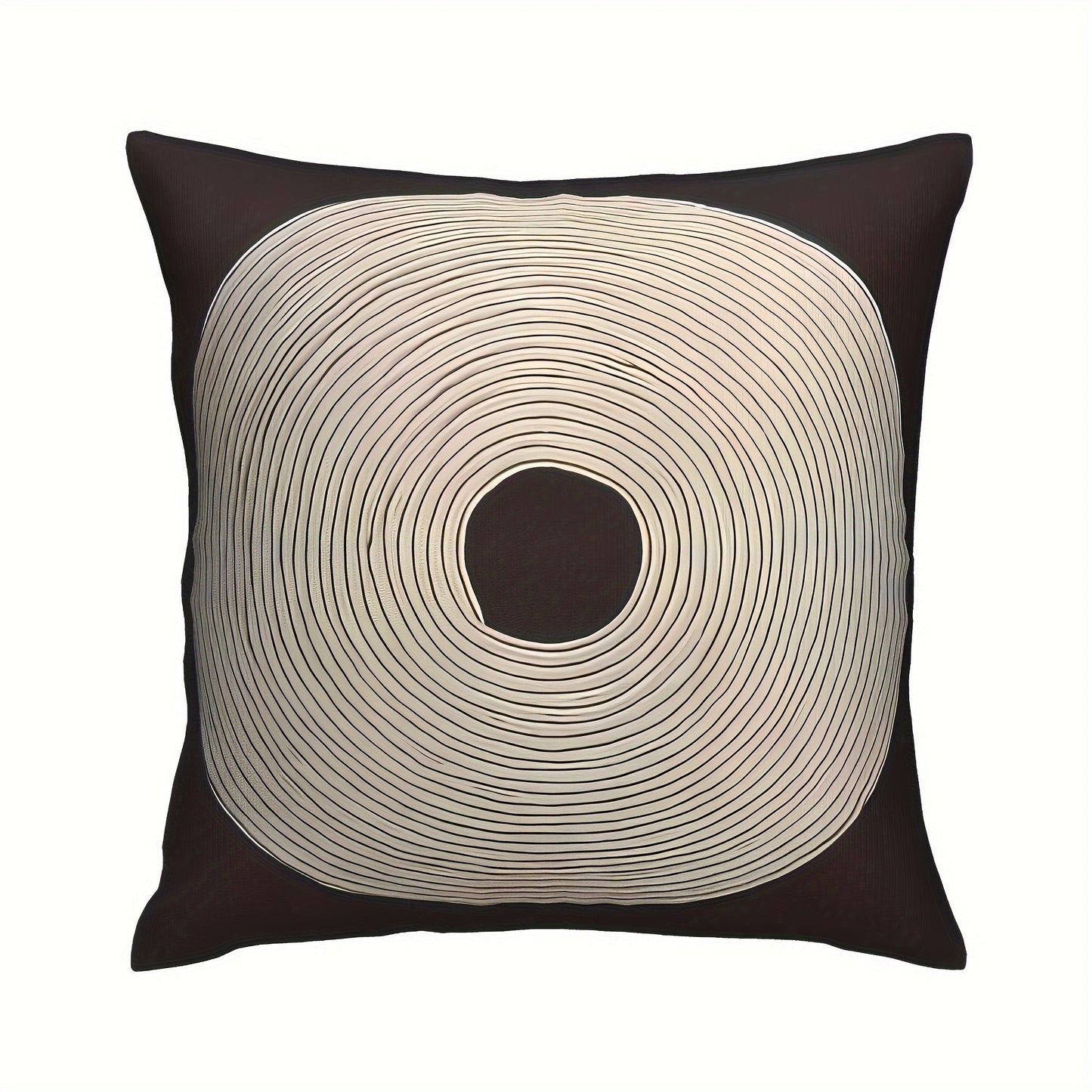 Soft and plush fabric pillowcase in a modern geometric black and white design, ideal for adding a stylish touch to your sofa, living room, or bedroom decor. This square cushion cover measures 45.72x45.72 cm.