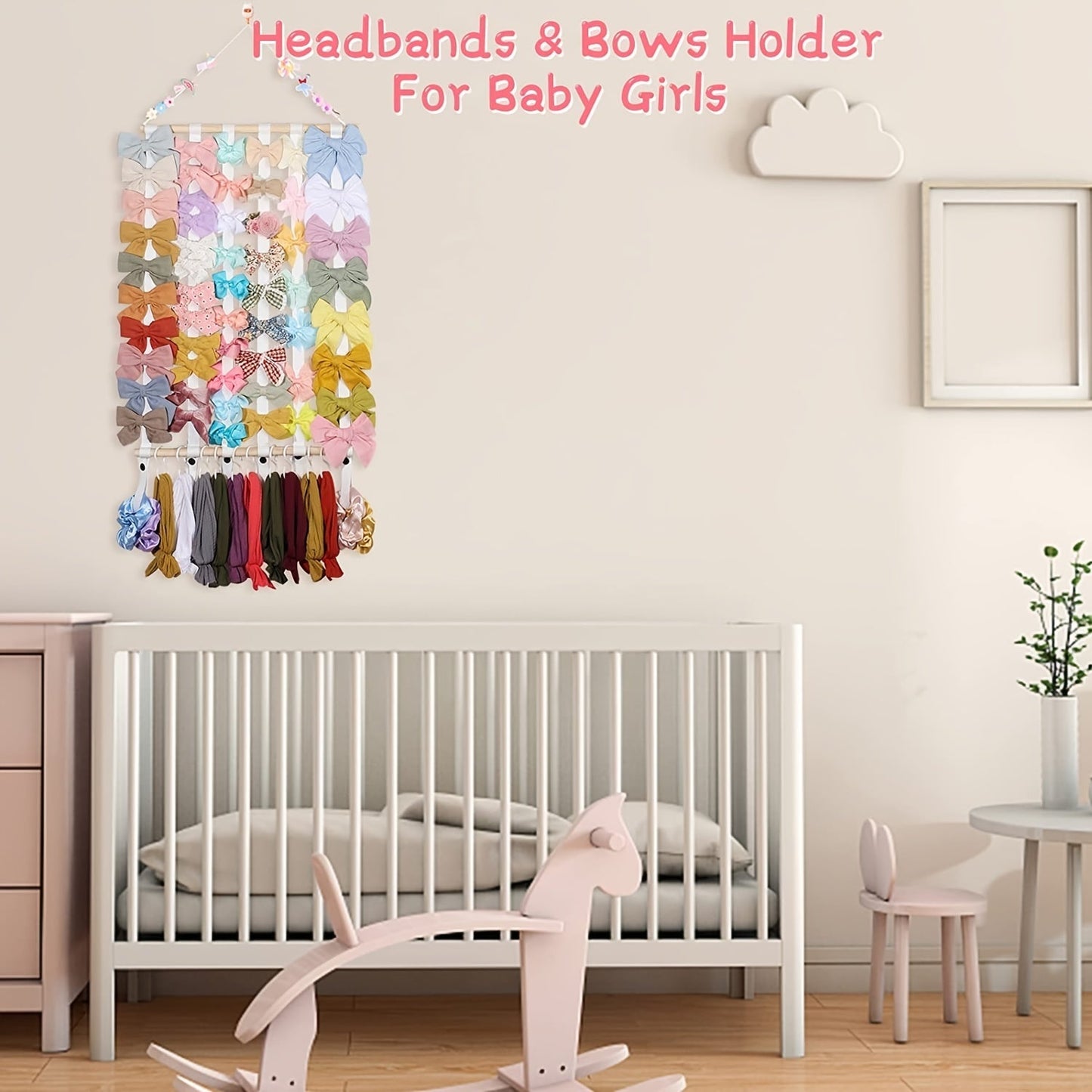 Girls' Hair Bow Clips Holder - Multi-functional Headband and Jewelry Organizer, Wall Hanger for Room Decoration, Perfect Birthday Gift for Children - 1 Piece