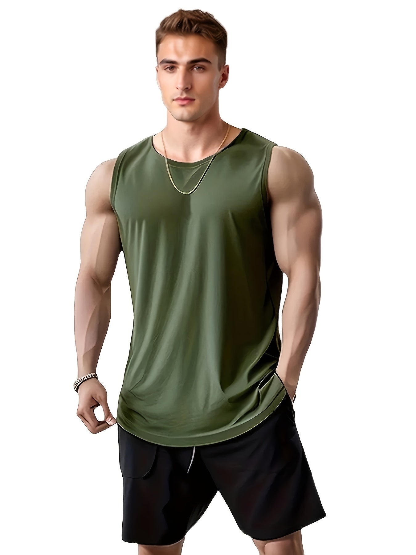 Set of 4 Men's Quick-Dry Athletic Tank Tops - Ideal for Running & Training