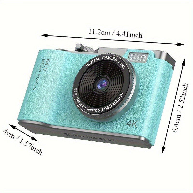 16X Zoom HD Digital Camera for Beginners with USB rechargeable camcorder, webcam function. Ideal gift for teens and holidays. Available in white, pink, purple, green.