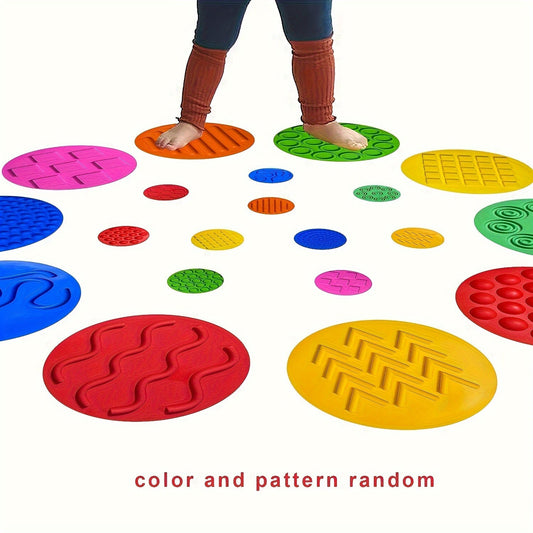 Diverse Color Silicone Sensory Mats for Young Children, Textured Stepping Discs with Different Patterns, Promotes Tactile Stimulation and Cognitive Development, Easy to Clean in Dishwasher, No Electricity Needed, Safe for Children, Ideal for Home Kitchen