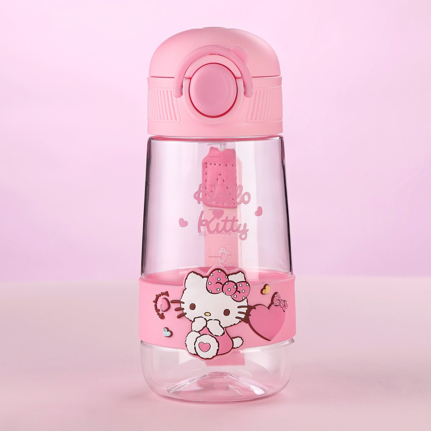 Hello Kitty Pink 16.90oz Tritan water bottle for family fitness and outdoor sports (straw not included).