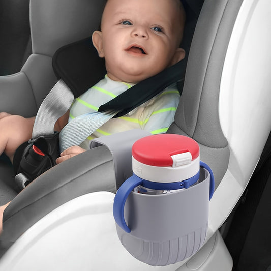 Grey Car Seat Cup Holder, Stroller Cup Holder - Portable Cup Holder for Car Seats