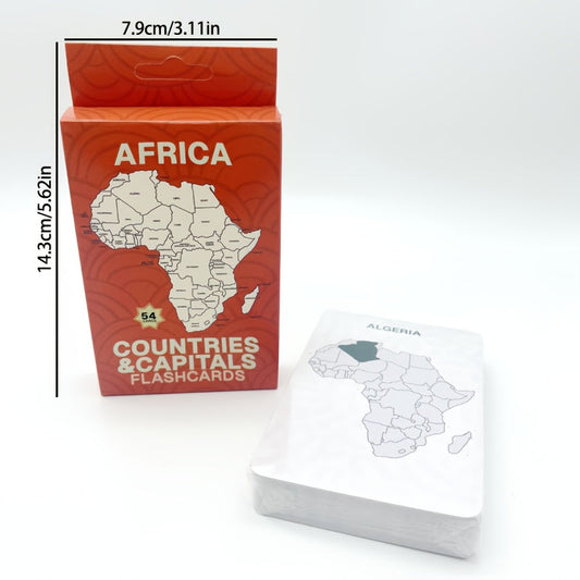 Flash Cards for Kids - Learn African Countries and Capitals! Educational Cards made of Paper for Ages 3-6.