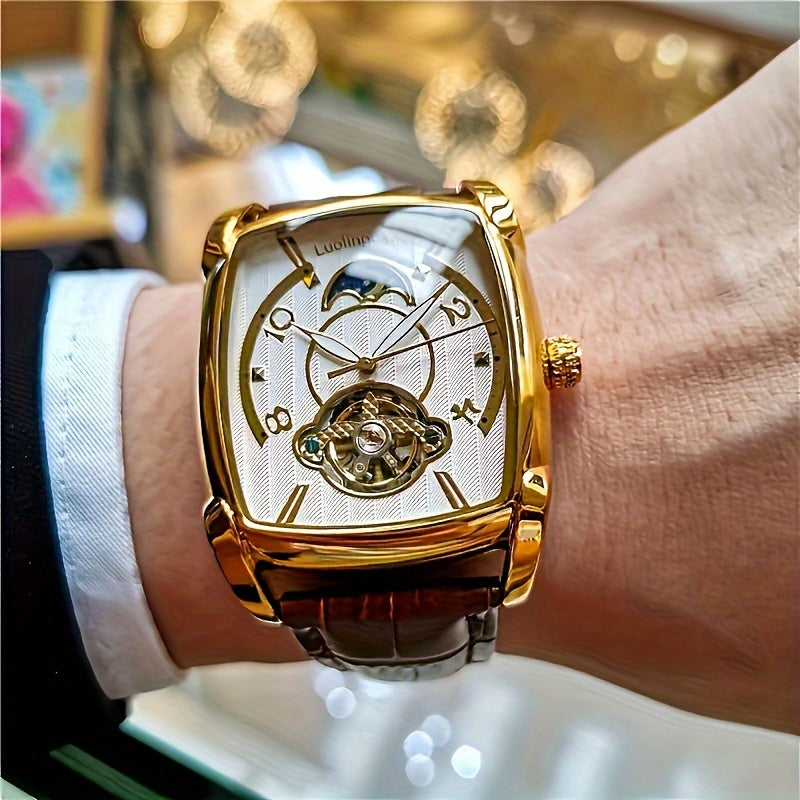 High-value luxury tourbillon mechanical watch for men, suitable for business, fashion, sports, and daily wear. Perfect birthday gift.