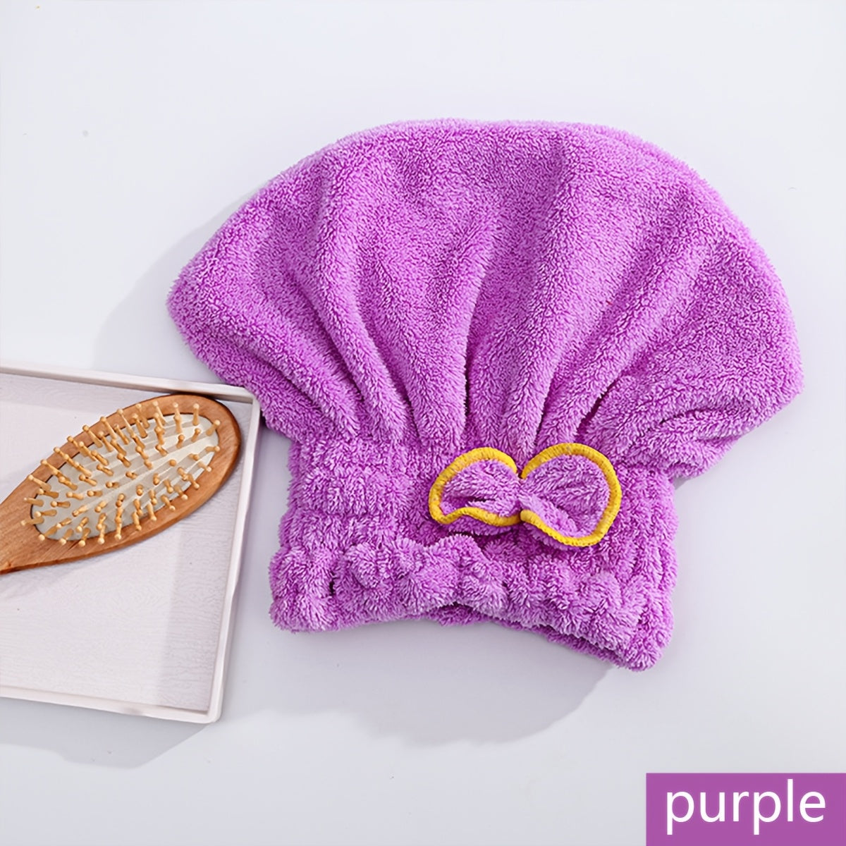 Ultra-soft hair towel wrap made of 100% polyester for quick drying and hair care for girls and ladies.