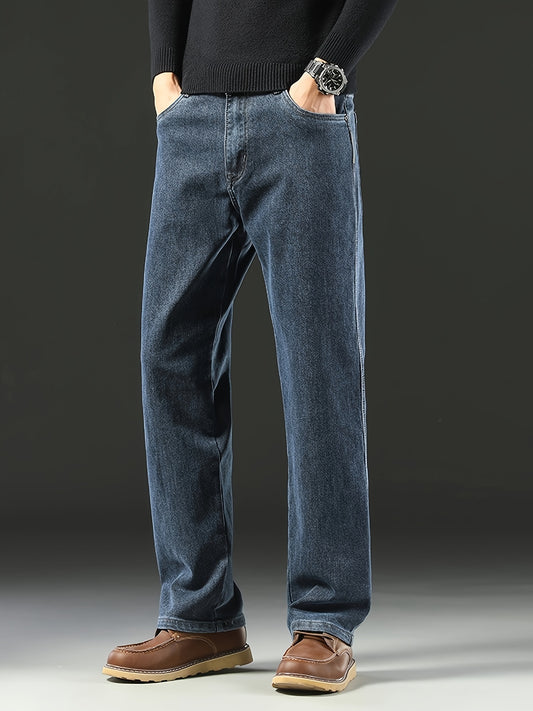 Casual denim jeans for men with classic fit, comfortable stretch, and all-season style.