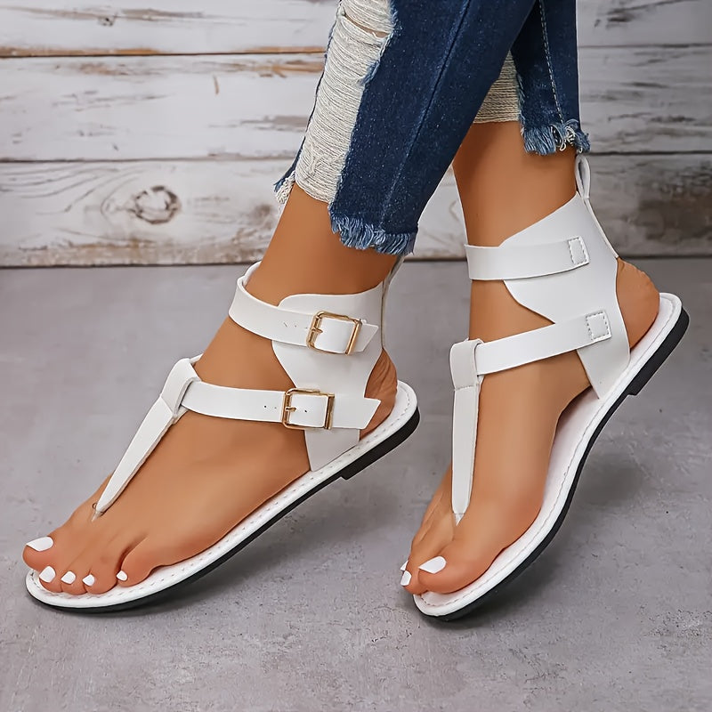 Stylish women's flat sandals with high-top design.