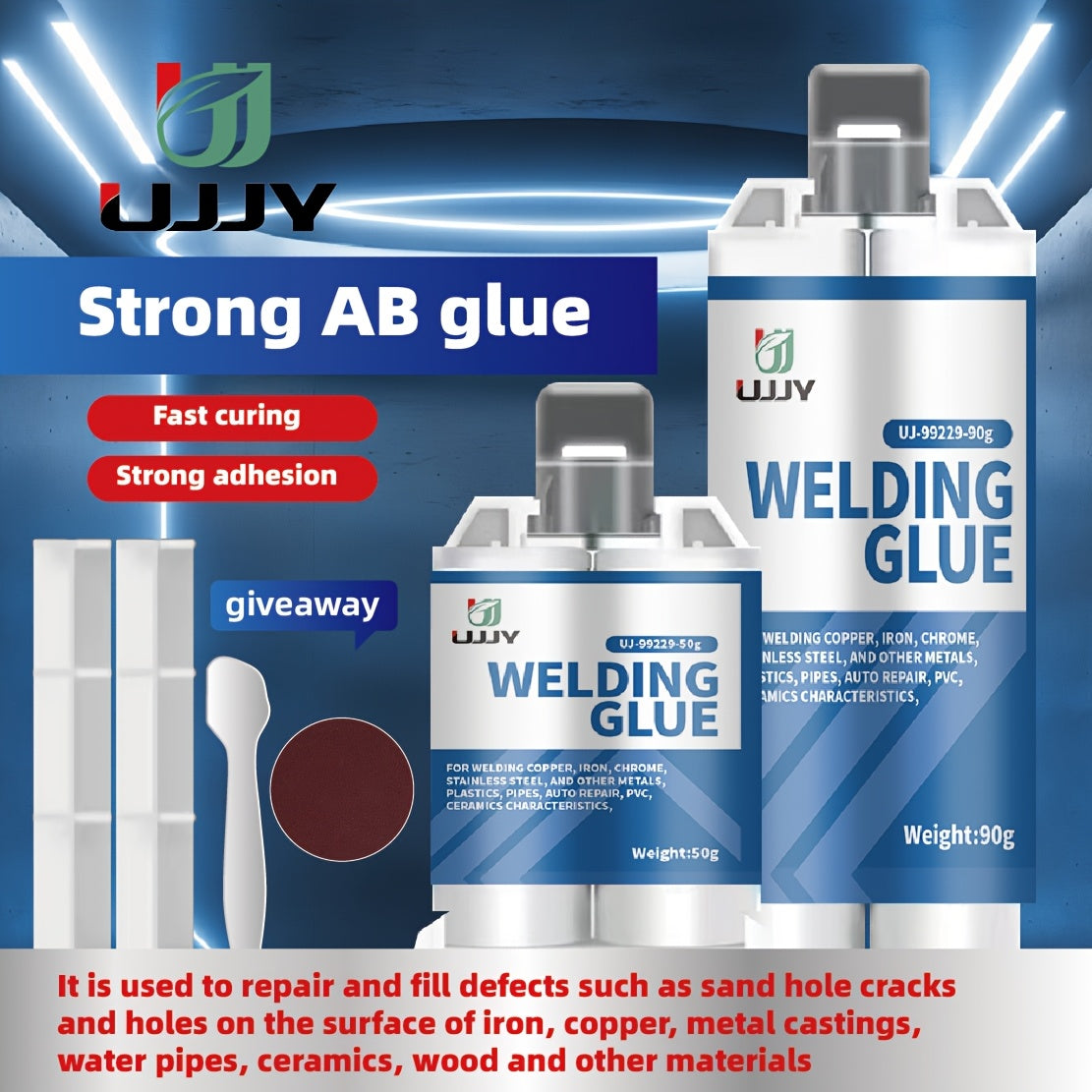 UPVY Strong Welding Glue - Waterproof, Oil-Resistant, High-Temperature Adhesive for various surfaces - Fast Curing, 80g + 30g tubes