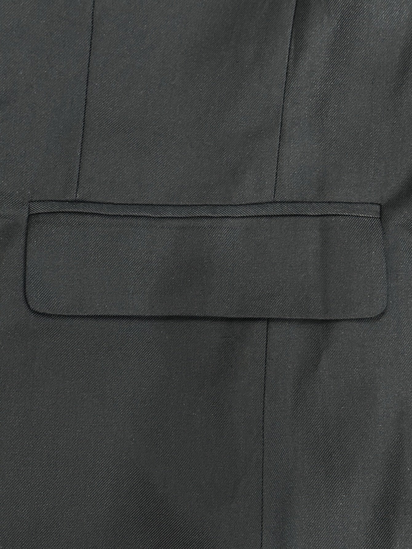 Men's two-piece business suit with intact pockets.